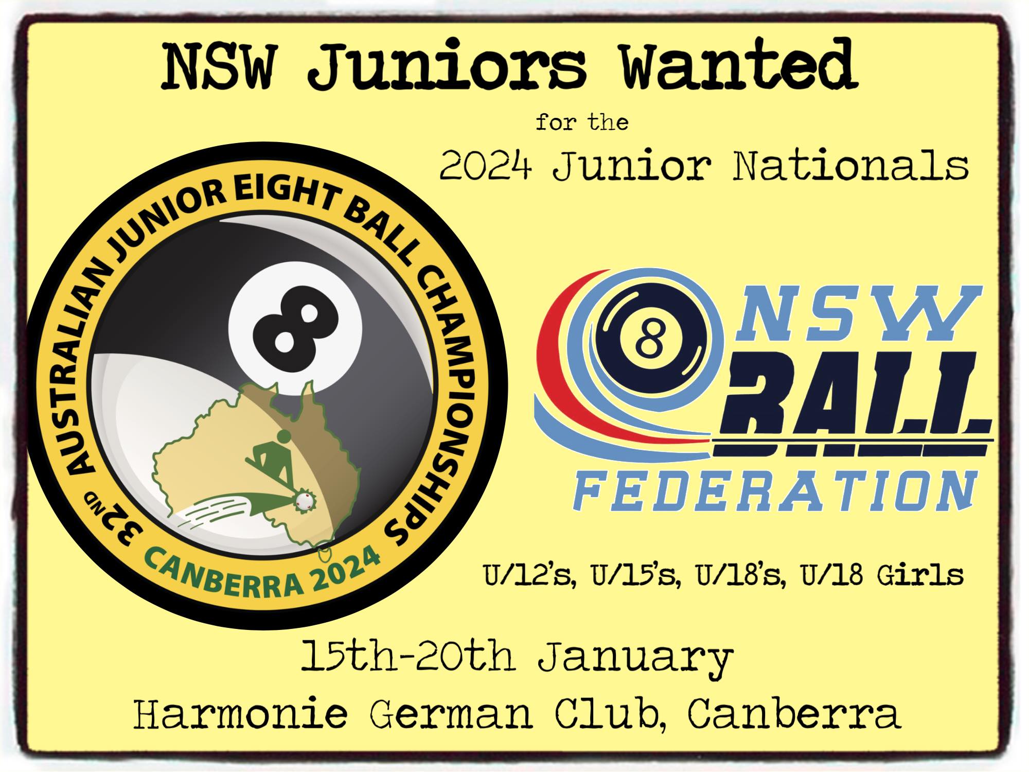 2023 NSW Junior State Team NSW 8 BALL